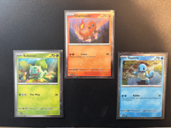 Pokemon 151 Poster Collection Bulbasaur, Charmander, Squirtle Promo Card Set NM - Image 1