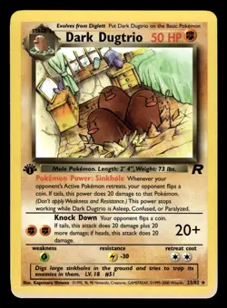 Dark Dugtrio 23/82 1st Edition Fade Error Team Rocket Set Pokemon Card - Image 1