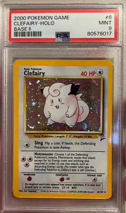Clefairy 006/130 Base Set 2 Holo - PSA 9 Mint - Vintage WOTC Pokemon Card 2000 - Image 1