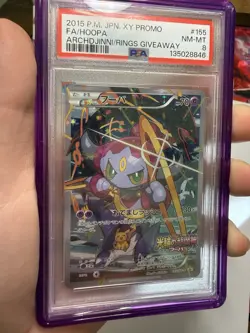 Hoopa #155/XY-P Full Art PSA 8 - 2015 Pokemon Japanese XY Promo Guard included - Image 1
