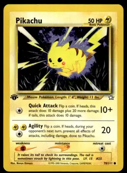 Pokemon TCG Neo Genesis #070/111 Pikachu 1st Edition NM - Image 1
