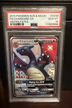 Pokemon TCG Charizard GX Hidden Fates Holo PSA 10 SV49/SV94 Full Art Ultra Rare - Image 1