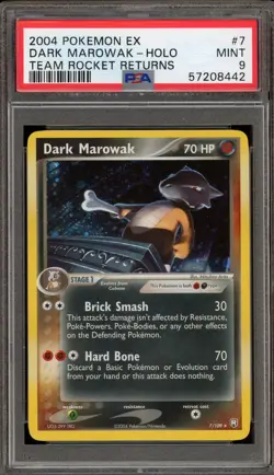 Pokemon Dark Marowak EX Team Rocket Returns Holo Rare #7 PSA 9 Mint - Image 1