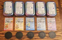 Prismatic Evolutions 5x Mini Tins Coins Art Inserts No Pokemon Packs 2025 - Image 2