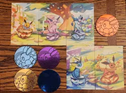 Prismatic Evolutions 5x Mini Tins Coins Art Inserts No Pokemon Packs 2025 - Image 3