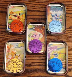 Prismatic Evolutions 5x Mini Tins Coins Art Inserts No Pokemon Packs 2025 - Image 5