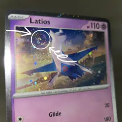 FULL WHOLE SWIRL 🌀 BLEED ERROR Latios 073/182 Promo Cosmos Holo Pokemon - Image 1