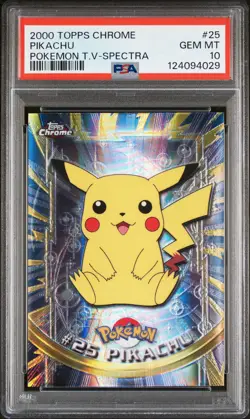 2000 TOPPS CHROME POKEMON T.V. SPECTRA #25 PIKACHU PSA 10 - Image 1
