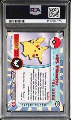 2000 TOPPS CHROME POKEMON T.V. SPECTRA #25 PIKACHU PSA 10 - Image 2