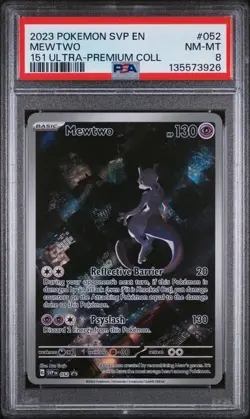 2023 POKEMON SVP EN-SV PROMO 151 ULTRA-PREMIUM COLLECTION #052 MEWTWO PSA 8 - Image 1