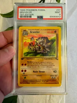 1999 Pokemon - 1st Edition Graveler Non-Holo Fossil 37/62 - PSA 9 Mint! - WOTC - Image 2