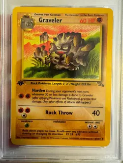 1999 Pokemon - 1st Edition Graveler Non-Holo Fossil 37/62 - PSA 9 Mint! - WOTC - Image 3