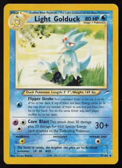 Pokemon Vintage Light Golduck 047/105 Neo Destiny Non-Holo - HP / DMG - Image 1