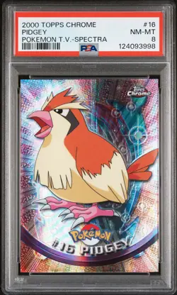 2000 TOPPS CHROME POKEMON T.V. SPECTRA #16 PIDGEY PSA 8 - Image 1