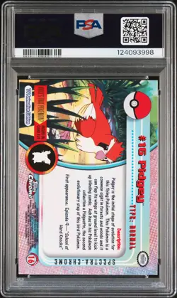 2000 TOPPS CHROME POKEMON T.V. SPECTRA #16 PIDGEY PSA 8 - Image 2