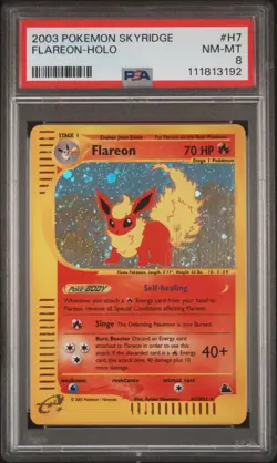Flareon H7/H32 PSA 8 WOTC Skyridge E-Reader Holo Swirl Vintage Pokemon Card AA2 - Image 1