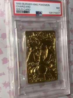 PSA 7 Gold Plated Charizard Burger King Promotion Pokemon Card Collect Rare Poke - Image 1