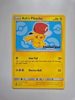 Ash's Pikachu SM113 Non Holo SM Promos - Pokemon Card - NM - Image 1