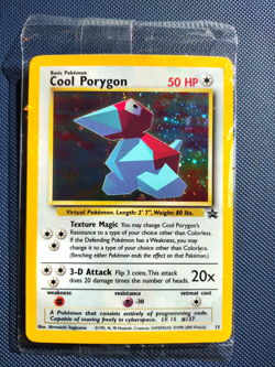 Pokemon Cool Porygon WoTC #15 Official Promo BLACK STAR Card English Foil SEALED - Image 1