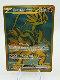 Pokemon Koraidon EX 245/091 Hyper Rare Gold Paldean Fates 2024 Card - Image 1