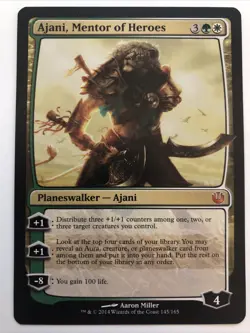 MTG Journey Into Nyx Ajani, Mentor of Heroes 145/165 LP Mythic - Image 1