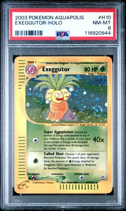 PSA 8 MINT Pokemon EXEGGUTOR Holo Rare 2003 Aquapolis H10/H32 WOTC SWIRL! - Image 1