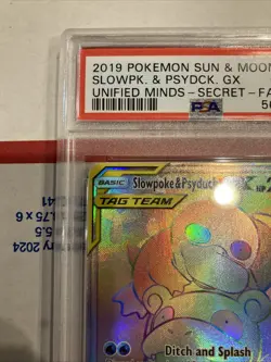 2019 POKEMON SUN & MOON UNIFIED MINDS #239 FULL ART/SLOWPOKE & PSYDUCK GX PSA 10 - Image 2