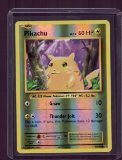 2016 Pokemon Pikachu 35/108 Reverse Holo Foil XY Evolutions LP - Image 1