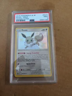 2019 Pokemon Sun & Moon Eevee-Holo Hidden Fates 9 Mint PSA - Image 1
