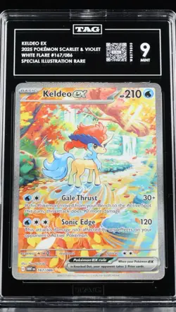 TAG 9 Pokemon TCG Keldeo EX #167 White Flare Illustration Rare - Image 1