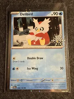 Delibird 046/193 Pokemon Holiday Calendar 2025 Festive Stamp Snowflake - Image 1