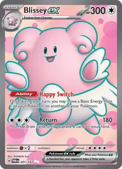 Blissey ex - 201/167 - Twilight Masquerade - Pokemon TCG - LP - Full Art - HOLO - Image 1
