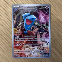 Team Rocket's Wobuffet SVP 203 Destined Rivals ETB Black Star Promo Pokemon Card - Image 1