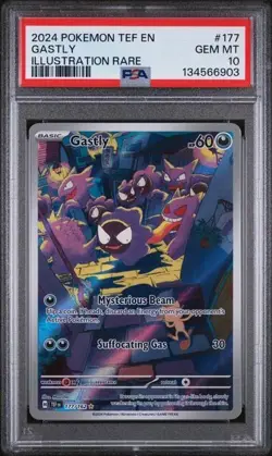 Pokemon TCG Scarlet & Violet Temporal Forces Gastly Card 177/162 PSA 10 - Image 1