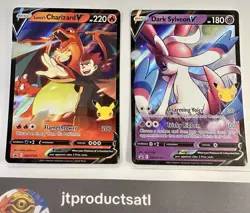 Dark Sylveon V SWSH134 + Lances Charizard V SWSH133 Sword & Shield Promo 2 Card - Image 1