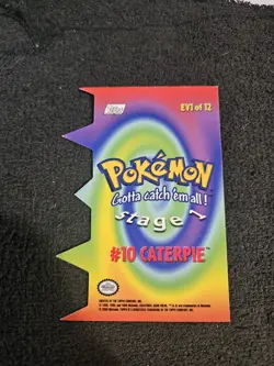 Pokemon Topps Die Cut Embossed Cards Stage 1 #10 CATERPIE EV1 - Image 2