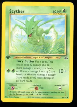 Scyther Neo Discovery 46/75 Regular 1st Edition Uncommon Pokemon Card WOTC - Image 1