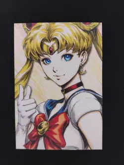 Sailor Moon Goddess Fan Art Anime Doujin Sketch Matte Art Card Girl - Image 1
