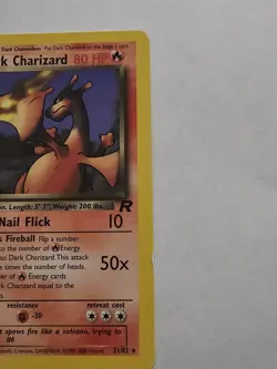 Dark Charizard 21/82 Team Rocket Non Holo Wotc Pokemon Card Played - Image 2