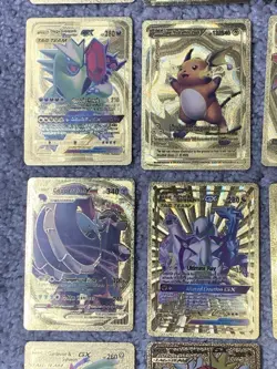 Pokemon Set of 25 Charizard,Sableye,Lucario,Leafeon&More Gold Foil Fan Art Cards - Image 5