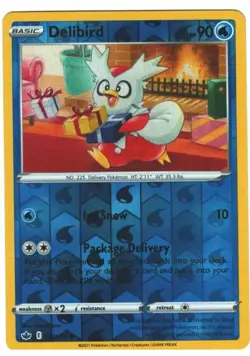Delibird 32/198 Chilling Reign Reverse Holo Common Pokemon Card Pokemon TCG 032 - Image 1