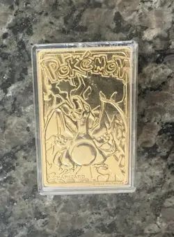 Pokemon 1999 23k Gold Plated Charizard Limited Edition BK Mini Card with Case - Image 3