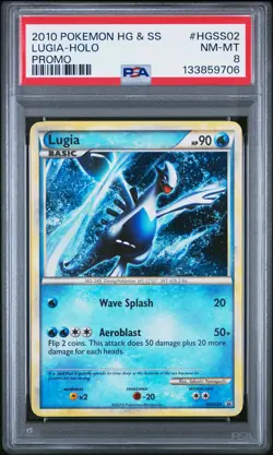 2010 POKEMON HEARTGOLD & SOULSILVER PROMO #HGSS02 LUGIA-HOLO PSA 8 - Image 1