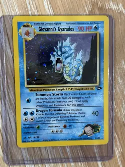 Pokemon TCG Giovanni's Gyarados Holo Swirl 5/132 Gym Challenge - Image 1