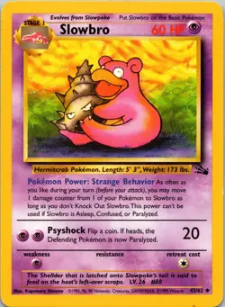 Slowbro 43/62 Fossil MP Pokemon TCG - Image 1