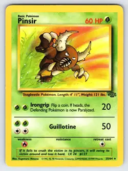 Pinsir 25/64 1999 Jungle Set Pokemon Card TCG WOTC Vintage Non Holo Rare - Lp/Mp - Image 1