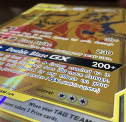 2021 Reshiram & Charizard GX Gold SM247 Black Star Promo JUMBO Pokemon Card - Image 2
