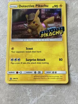 Pokemon TCG 2019 Detective Pikachu SM170 Black Star Promo Holo Card LP - Image 2