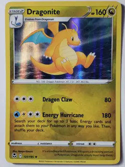 HOLO Dragonite 131/195 - B2G1F - Silver Tempest Pokemon Card - Naoyo Kimura Art - Image 1