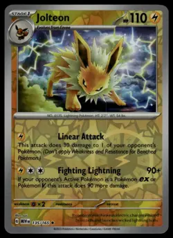 Jolteon #135/165 SV: Scarlet & Violet 151 Reverse Holo Pokemon Card - Image 1